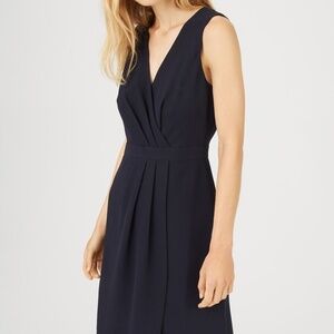 Club Monaco navy sleeveless faux wrap dress